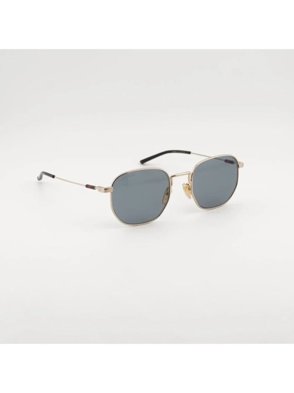Gucci GG2095S 003 Sunglasses Gold Square Frame, Grey Lenses